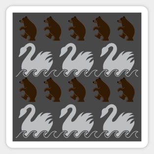 Dancing Bears Painted Wings Pattern Sticker